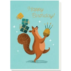 Nutty Squirrel Birthday Greetings Card by Stormy Knight