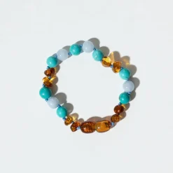 Ocean Kids Bracelet in Amber And Turquoise by Nirrimis