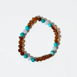 Ocean Kids Bracelet in Amber And Turquoise by Nirrimis