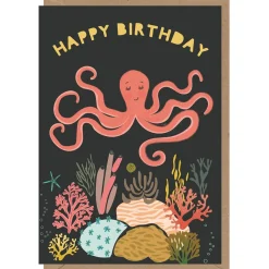 Octopus Birthday Greetings Card by Elena Essex for Earlybird Designs