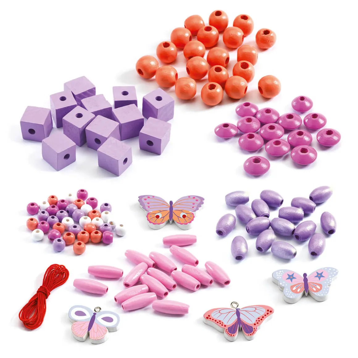 Oh Les Perles Butterflies Wooden Beads by Djeco