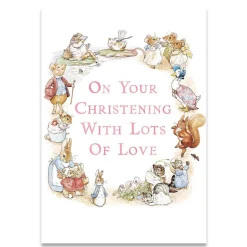 On Your Christening Girl Greetings Card by Beatrix Potter for Hype Card