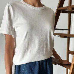 Organic Vintage Boy Tee in Vintage White by Le Bon Shoppe