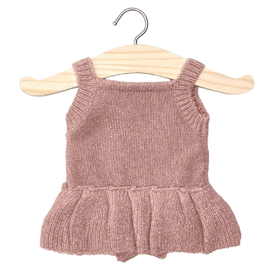 Orleane Tricot Ruffle Romper (34cm Doll) in Tea Rose by Minikane