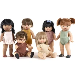 Orleane Tricot Ruffle Romper (34cm Doll) in Tea Rose by Minikane