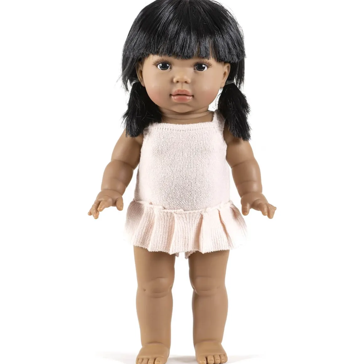 Orleane Tricot Ruffle Romper (34cm Doll) in Pink by Minikane