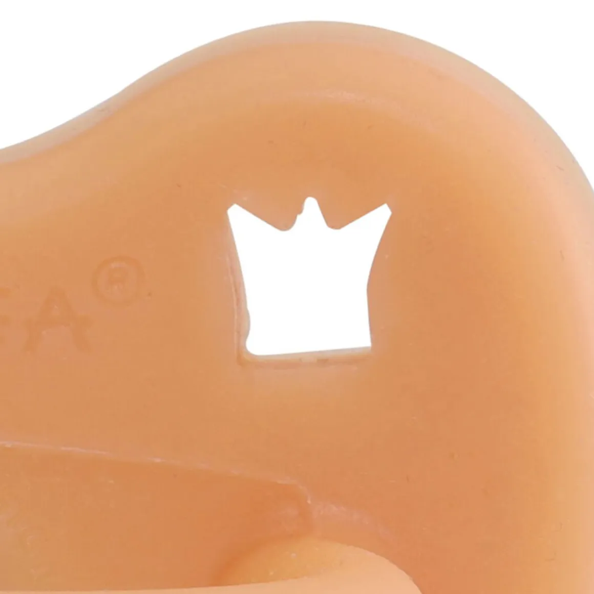 Orthodontic Natural Coloured Rubber Pacifier in Cantaloupe by Hevea