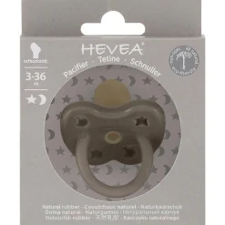 Orthodontic Natural Coloured Rubber Pacifier in Shitake Grey by Hevea