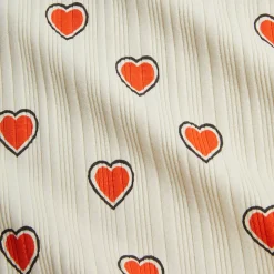 Outlined Hearts AOP Dress in Off White by Mini Rodini