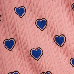 Outlined Hearts Leggings in Pink by Mini Rodini