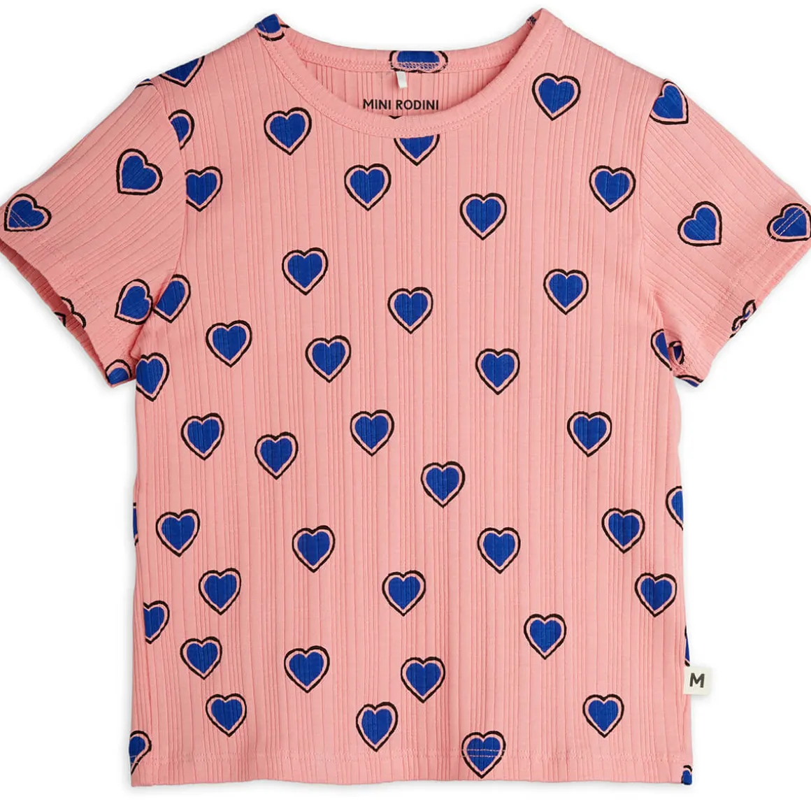 Outlined Hearts T Shirt in Pink by Mini Rodini