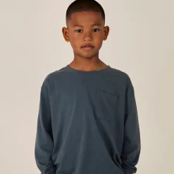 Oversized Long Sleeve Tee in Blue Grey by Gray Label