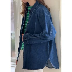 Owen Heavy Denim Shirt in Dark Denim by Le Bon Shoppe