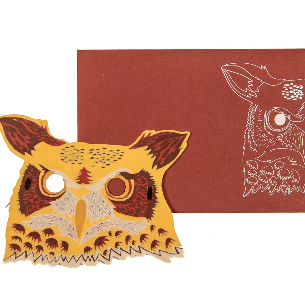 Owl Mask Greetings Card by East End Press