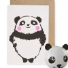 Panda Japanese Paper Balloon Greetings Card by Petra Boase