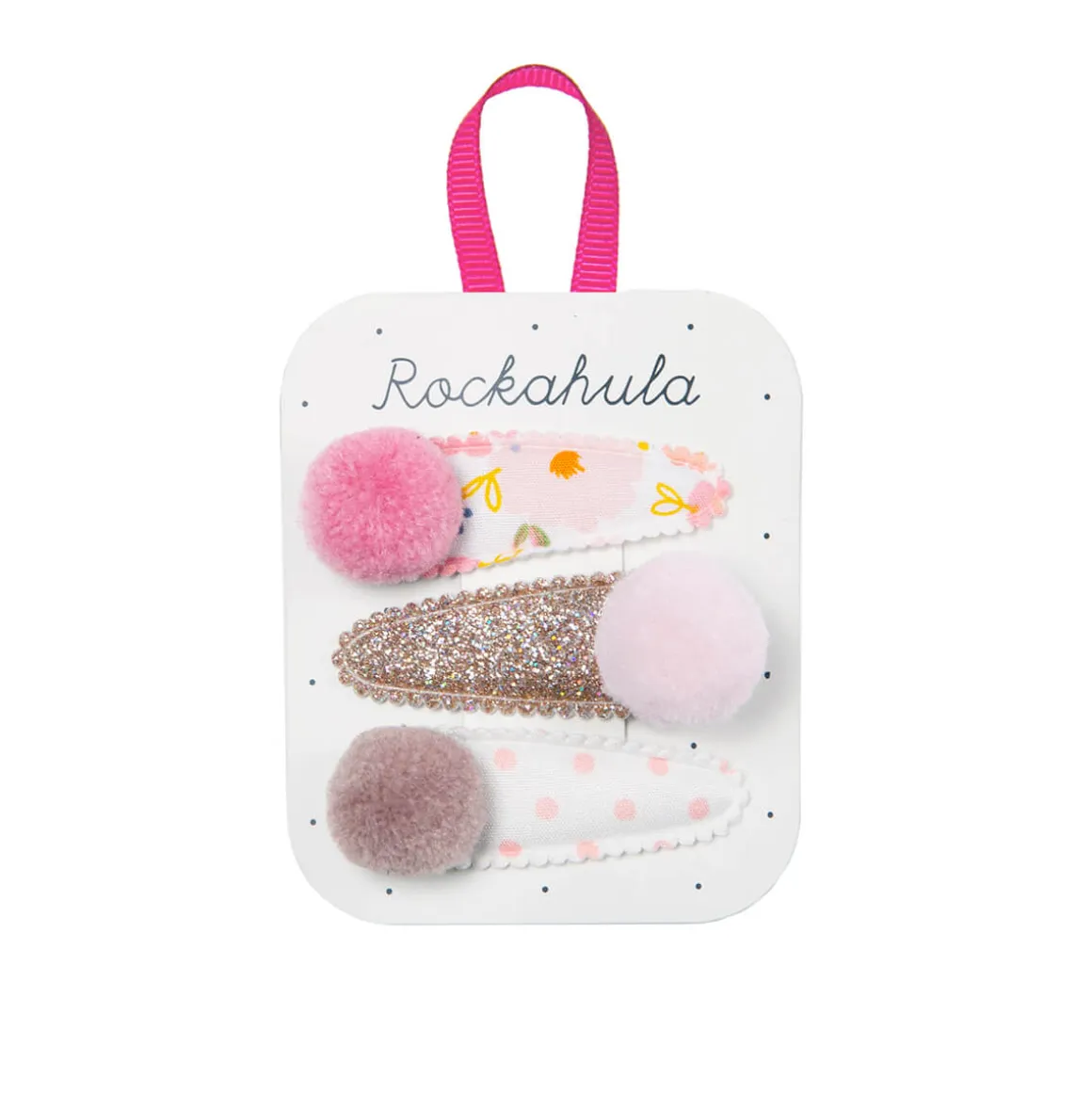Pandora Pom Pom Hair Clips in Bloom Print by Rockahula
