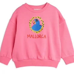 Parrot Embroidered Sweatshirt in Pink by Mini Rodini