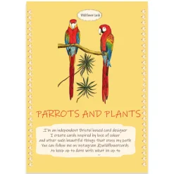 Parrots And Plants Greetings Card by Wildflower Cards