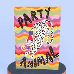 Party Animal Greetings Card by Eleanor Bowmer