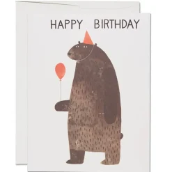 Party Bear Greetings Card by Red Cap Cards