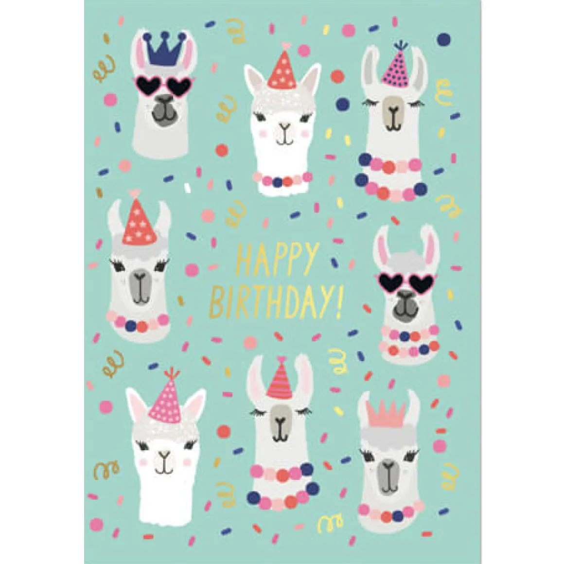 Party Llamas Greetings Card by Mifkins