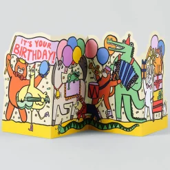 Party Parade Fold Out Birthday Greetings Card by Alice Bowsher for Wrap