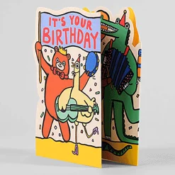 Party Parade Fold Out Birthday Greetings Card by Alice Bowsher for Wrap