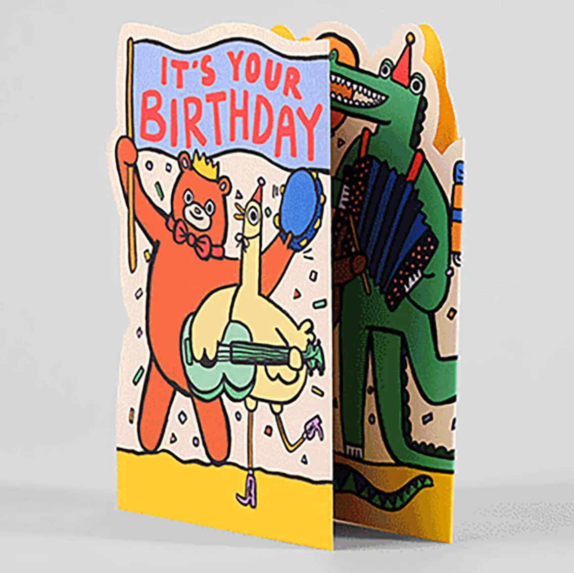 Party Parade Fold Out Birthday Greetings Card by Alice Bowsher for Wrap