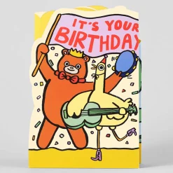 Party Parade Fold Out Birthday Greetings Card by Alice Bowsher for Wrap