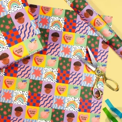 Patchwork Kids Gift Wrap by Eleanor Bowmer