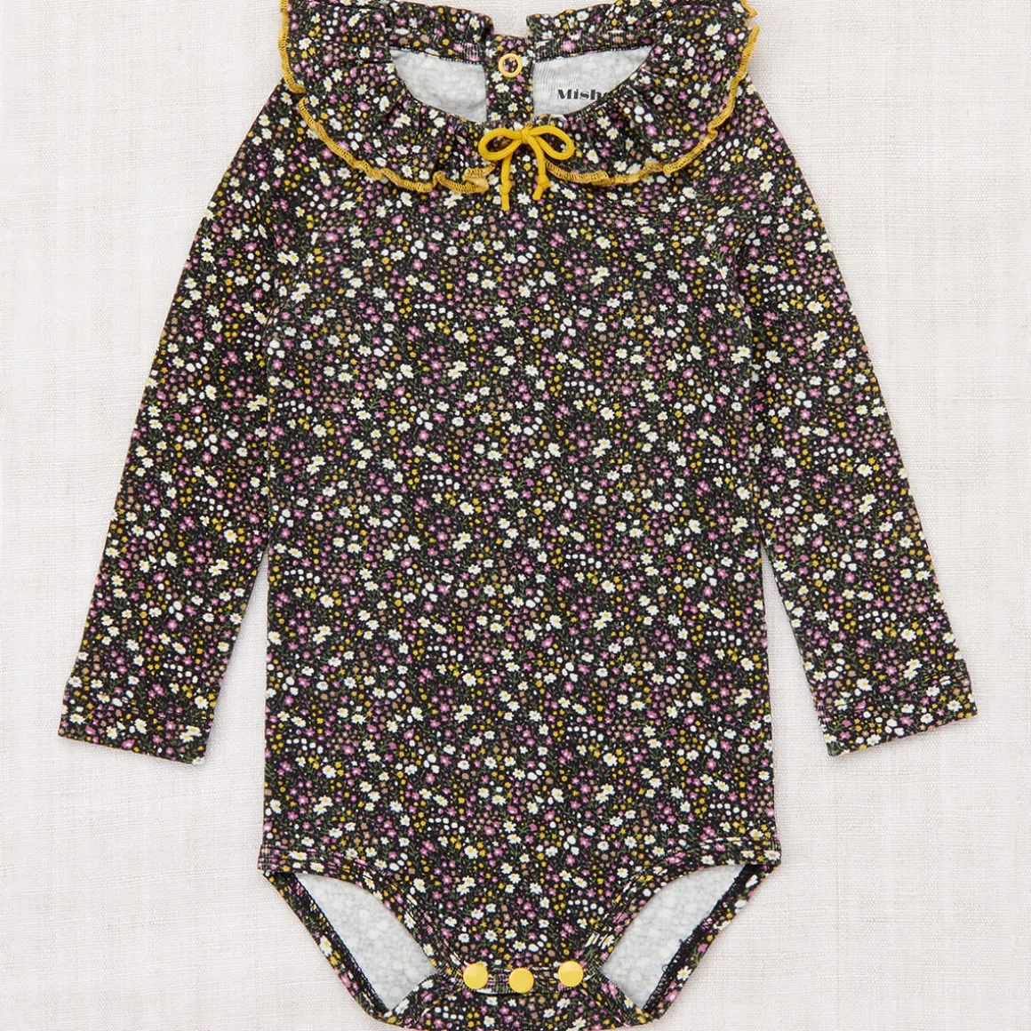 Pattie Onesie in Carbon / Periwinkle Mini Floral by Misha & Puff