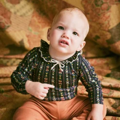 Pattie Onesie in Licorice Bohemia by Misha & Puff - Last One In Stock - 0-6 Months
