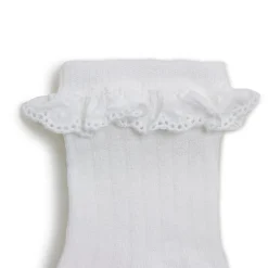 Pauline Lightweight Ribbed Ankle Socks in Blanc Neige by Collegien
