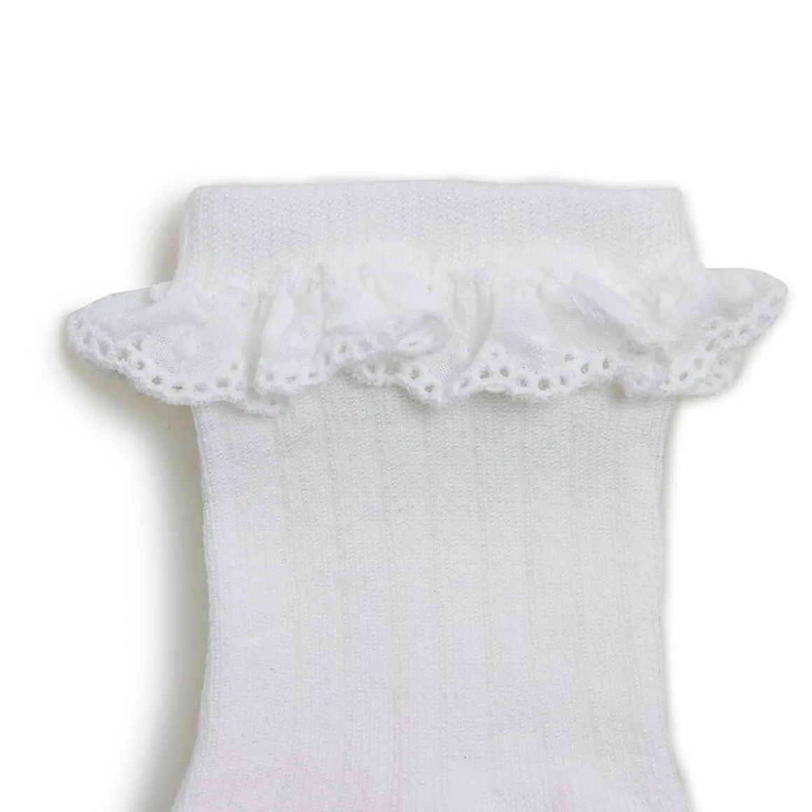 Pauline Lightweight Ribbed Ankle Socks in Blanc Neige by Collegien