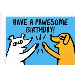 Pawesome Birthday Greetings Card by Alice Bowsher for Wrap