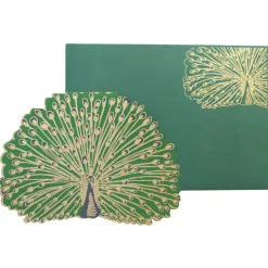 Peacock Shaped Greetings Card by East End Press
