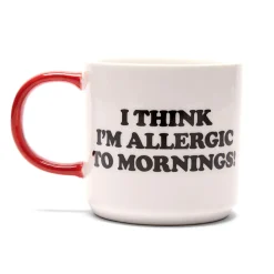 Peanuts Allergic To Mornings Mug by Magpie