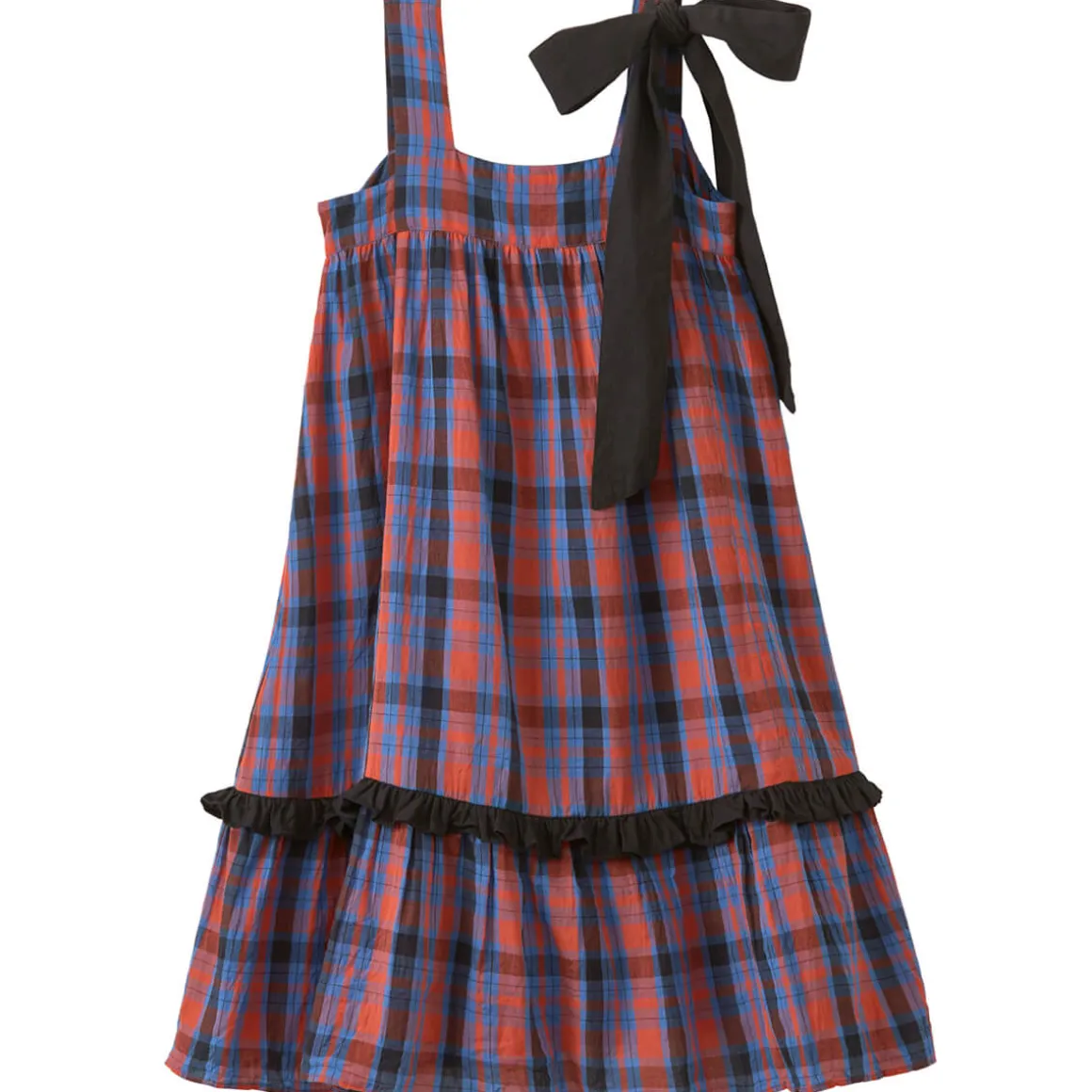 Peony Dress in Red / Blue Tartan by Caramel