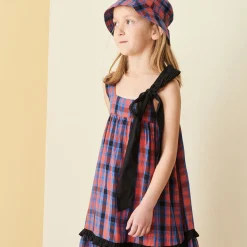 Peony Dress in Red / Blue Tartan by Caramel