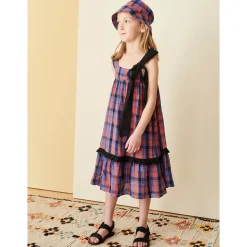 Peony Dress in Red / Blue Tartan by Caramel