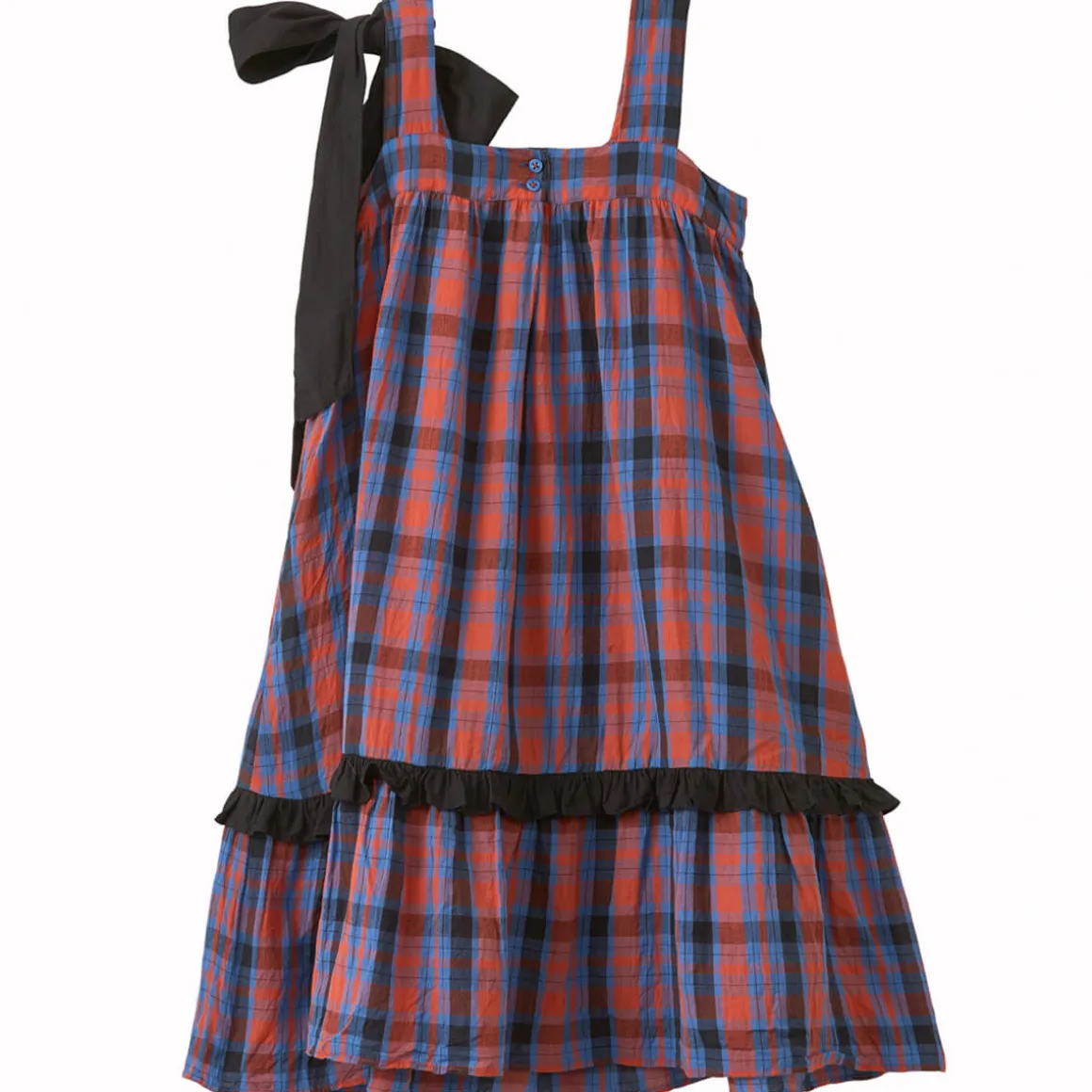 Peony Dress in Red / Blue Tartan by Caramel