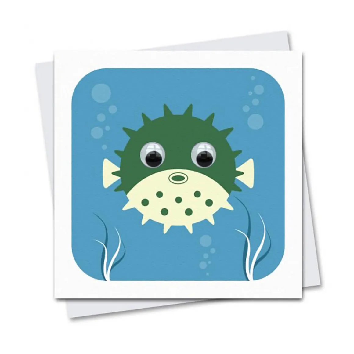 Percy Pufferfish Greetings Card by Stripey Cats Cards