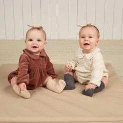 Peter Pan Romper in Cranberry by Quincy Mae - Last Ones In Stock - 6-18 Months