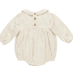 Peter Pan Romper in Polka Dot by Quincy Mae