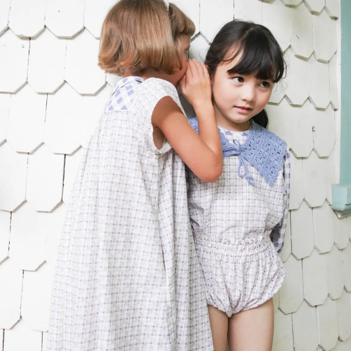 Philomena Dress in Checker Rose Print / Blueberry by Soor Ploom