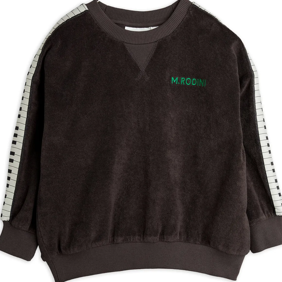 Piano Terry Sweatshirt in Black by Mini Rodini