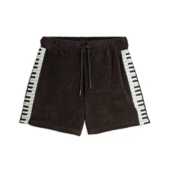 Piano Terry Sweatshorts in Black by Mini Rodini