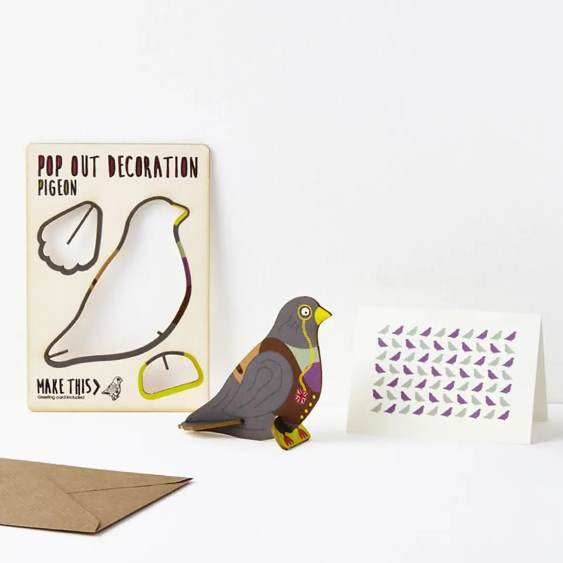 Pigeon Pop Out Decoration And Greetings Card by The Pop Out Card Company