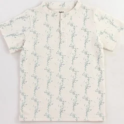 Pima Henley Top in Linen Trellis by Iver & Isla