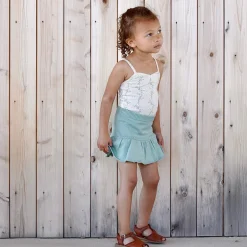 Pima Ruched Camisole in Linen Trellis by Iver & Isla